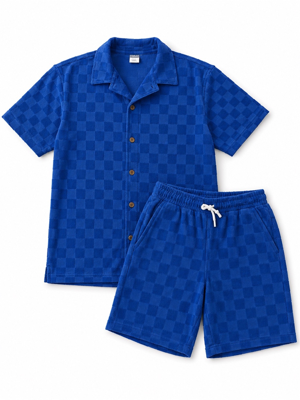 Old Navy Royal Blue Check Terry Pajama Set